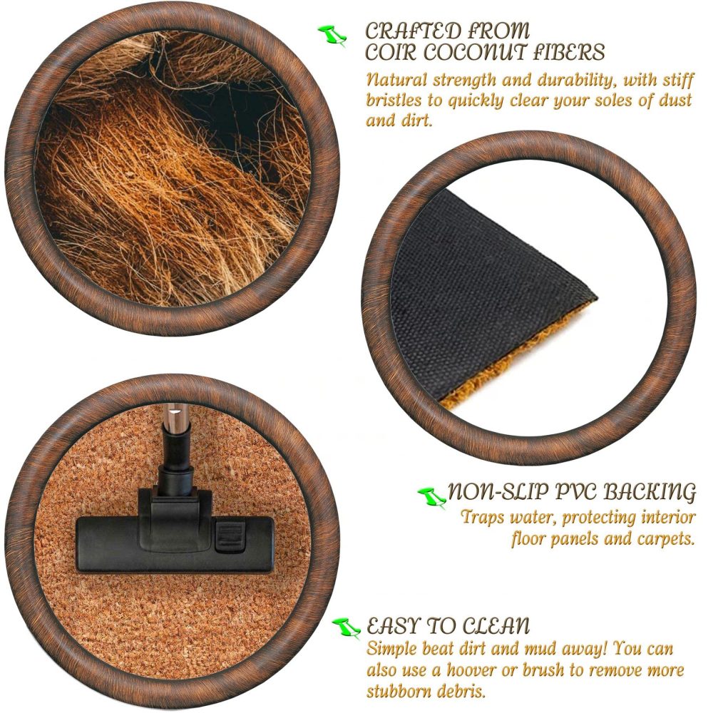 Roseley Christmas Doormat 40 x 60cm Natural Coir Coconut Runners Decorative Welcoming Xmas Mat Home Office Entrance Hallway [Merry Christmas01] - Image 6