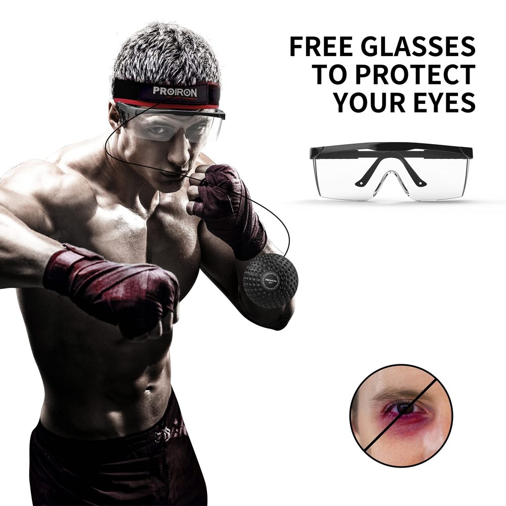 PROIRON Boxing Headband Ball with Safety Glasses, 3 Balls Reflex, 2 Headband for Adult/Kids, Box Ball for Punch Speed, Hand Eye Coordination Training Equipment Boxing MMA, Gifts for Teenage Boys - Image 6