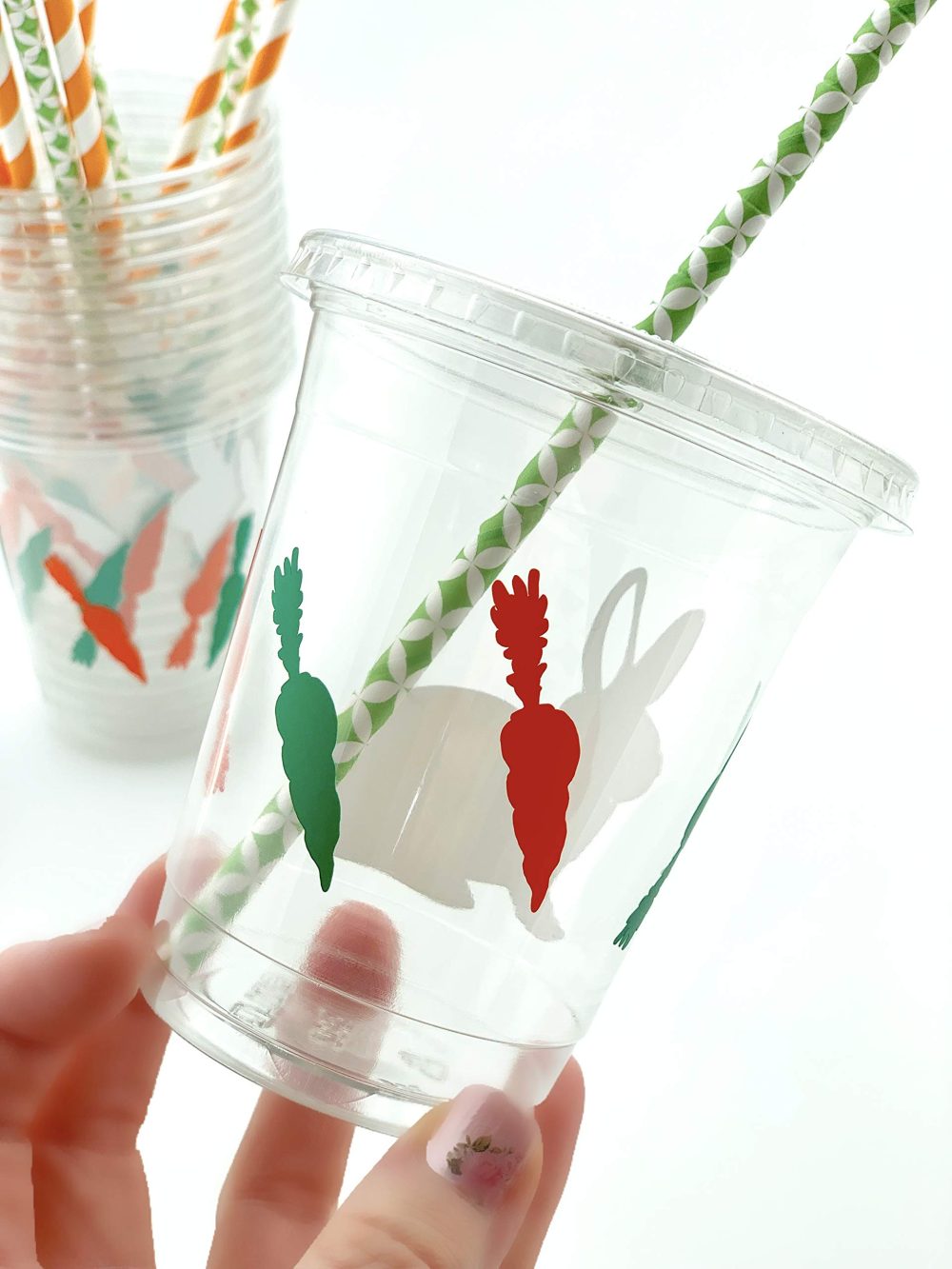 Bunny Rabbit Cups - 12 Set Garden Spring Baby Shower Birthday Party Supplies - Image 5