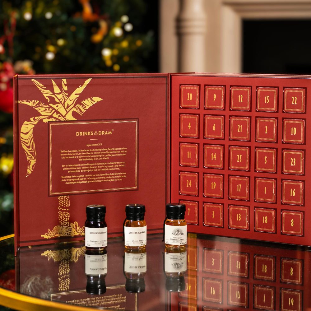 Spiced Rum Advent Calendar 2024| Drinks by the Dram | 25 x 30ml Miniatures | From Dead Man's Fingers, Kraken, Project #173 | Flavours of Black Cherry, Butterscotch, Pineapple, Jaffa Cake, and more - Image 4