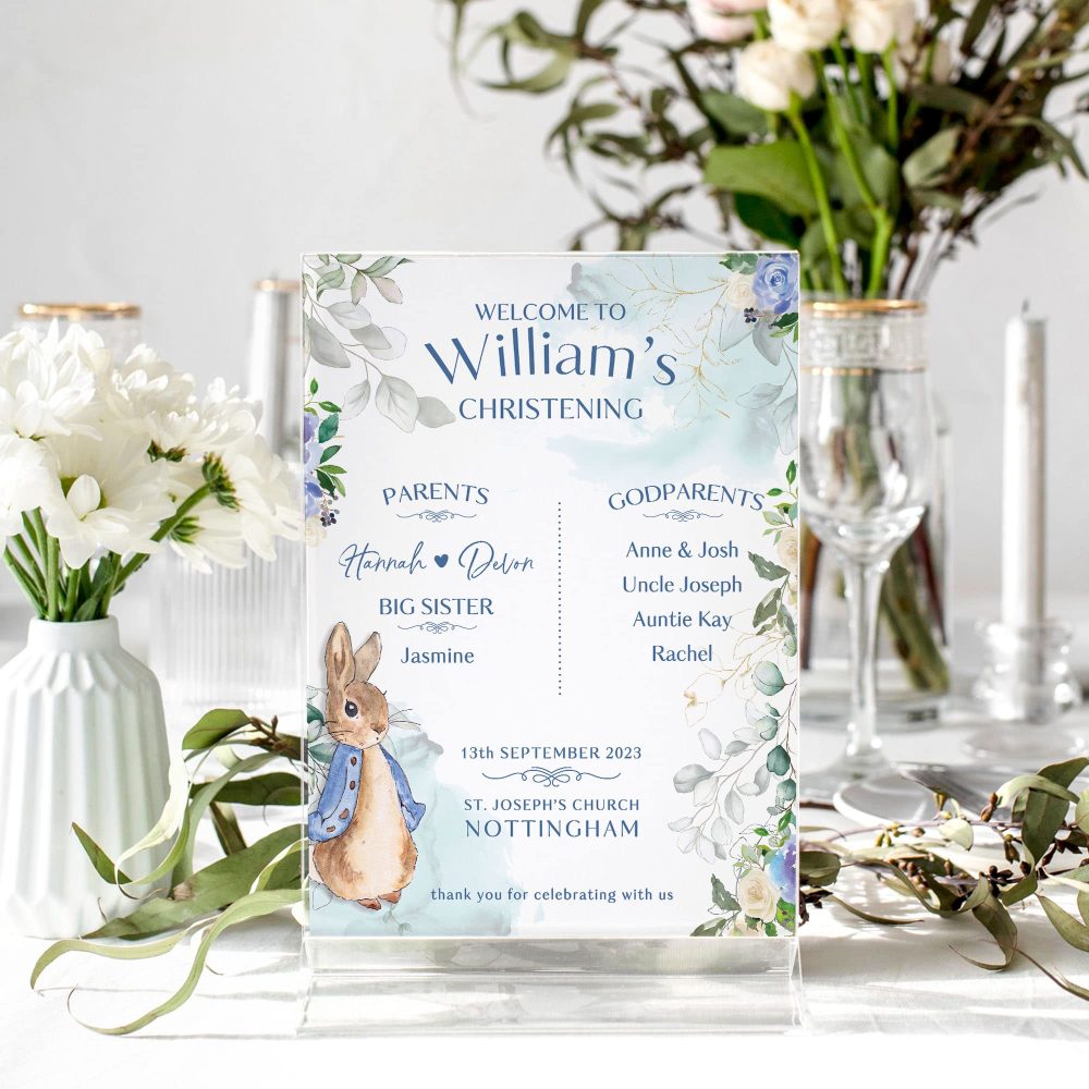 Blue Peter Rabbit Christening Sign - Image 7