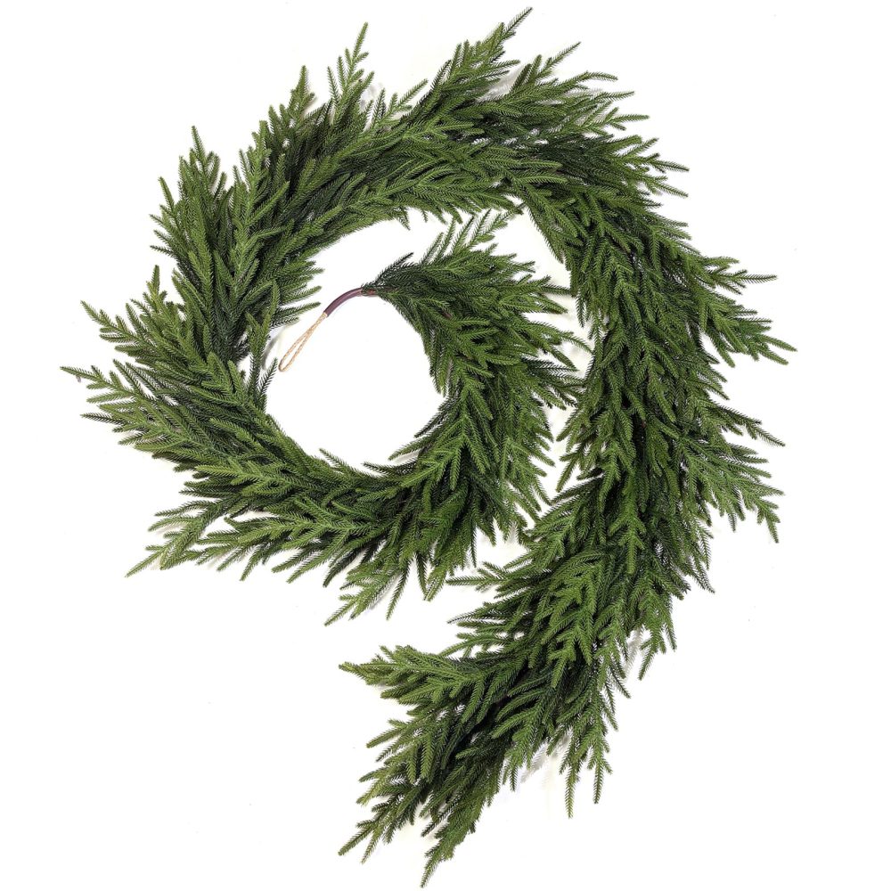 Norfolk Pine Garland - 9ft Artificial Christmas Garland Long Faux Greenery Garland for Holiday, Fireplace, Mantle, Window, Stairs, Indoor, Outdoor Decor - Image 2
