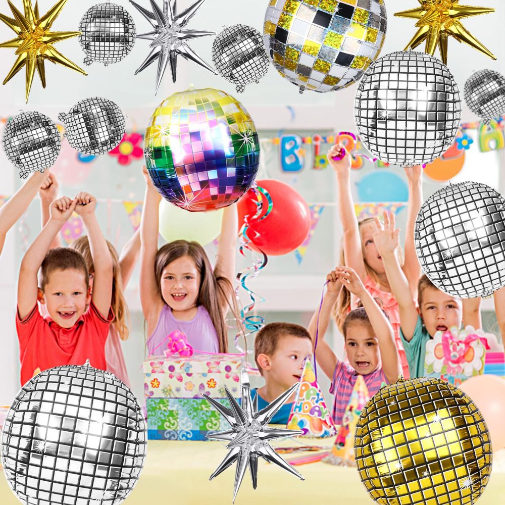 20 Pcs Disco Ball Balloons Disco Foil Balloons Disco Mylar Balloon 4D Aluminum Foil Balloon Explosion Star Balloon for Birthday Wedding Anniversary 70s 80S 90S Party Decorations - Image 6