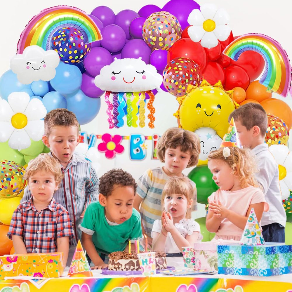 Rainbow Balloon Arch Kit - Rainbow Birthday Party Decorations with Rainbow Balloons, Colourful Balloons, 154pcs Rainbow Balloon Arch Garland for Boys Girls - Image 2