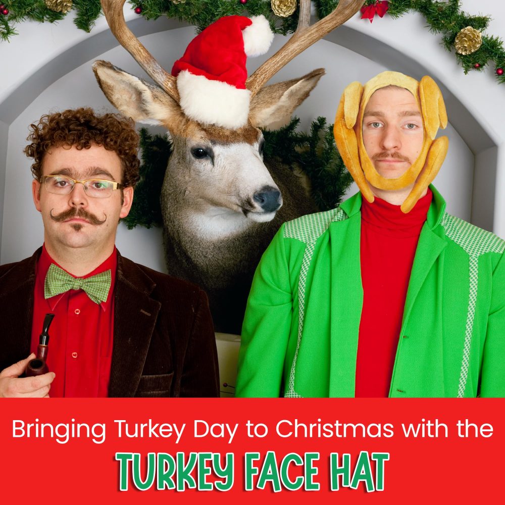 Novelty Turkey Hat Funny Christmas Hats - Turkey Face Funny Christmas Fancy Dress Turkey Costume Novelty Christmas Party Hats for Adults Chicken Hat Christmas Hats Adult Novelty Christmas Gifts - Image 2