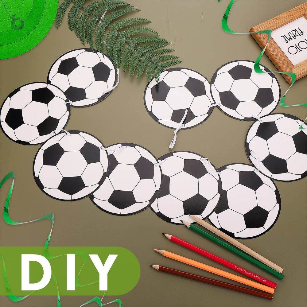 Abeillo 22 Pieces Football Party Decoration, Football Hanging Swirls Decorations Football Banner Garlands Soccer Pattern Cards Sports Themed Party Supplies for Kids Boys Football Fans Birthday Party - Image 3