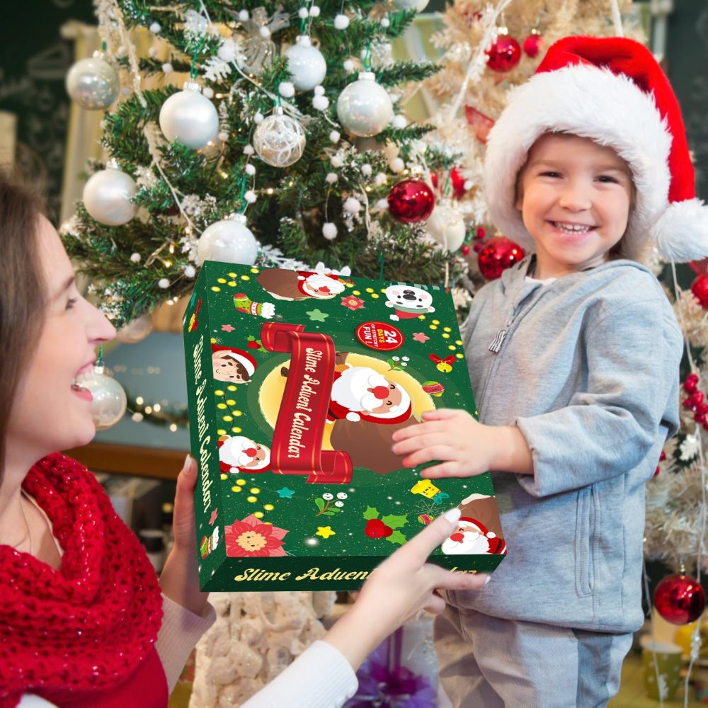 Slime Advent Calendar 2024 - Christmas Countdown Calendars 24 Days of Surprises with Different Texture Slime and Toys Kit Funny Gifts for Toddler Kids Teens Girls Boys 4 5 6 7 8 9 10 11 12 Year Old - Image 3