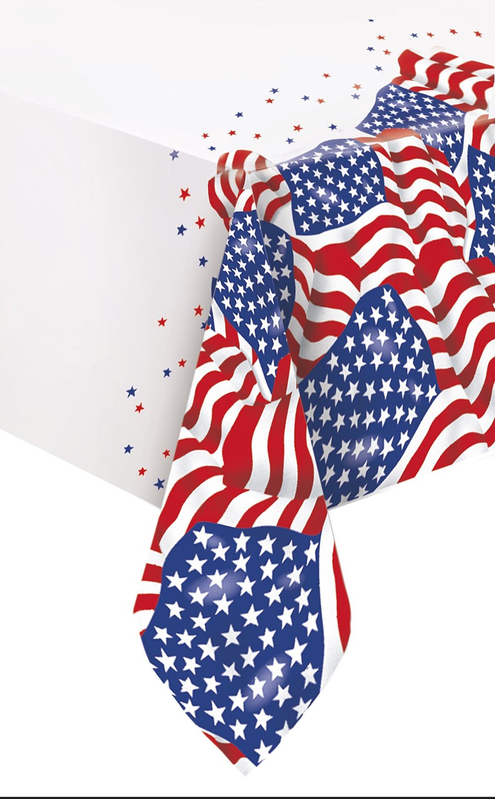 USA Flag Patriotic Rectangular Plastic Table Cover (137cm x 213cm) 1 Piece - Perfect for Celebrations, BBQs & Parties - Image 2