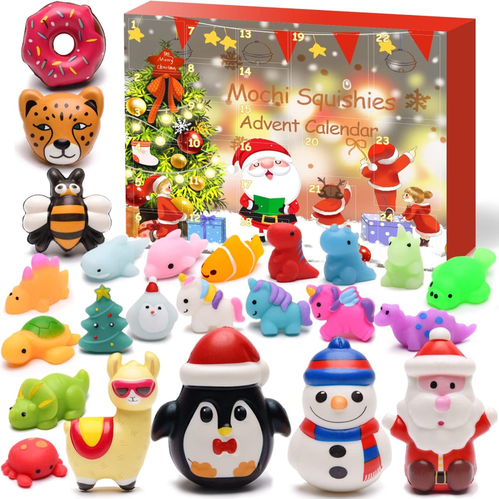 Advent Calendar Squishy Christmas Countdown - Kawaii Mochi Animal Toys for Kids Girls Boys Teenage - 2024 Xmas 24 Days Surprise Gift