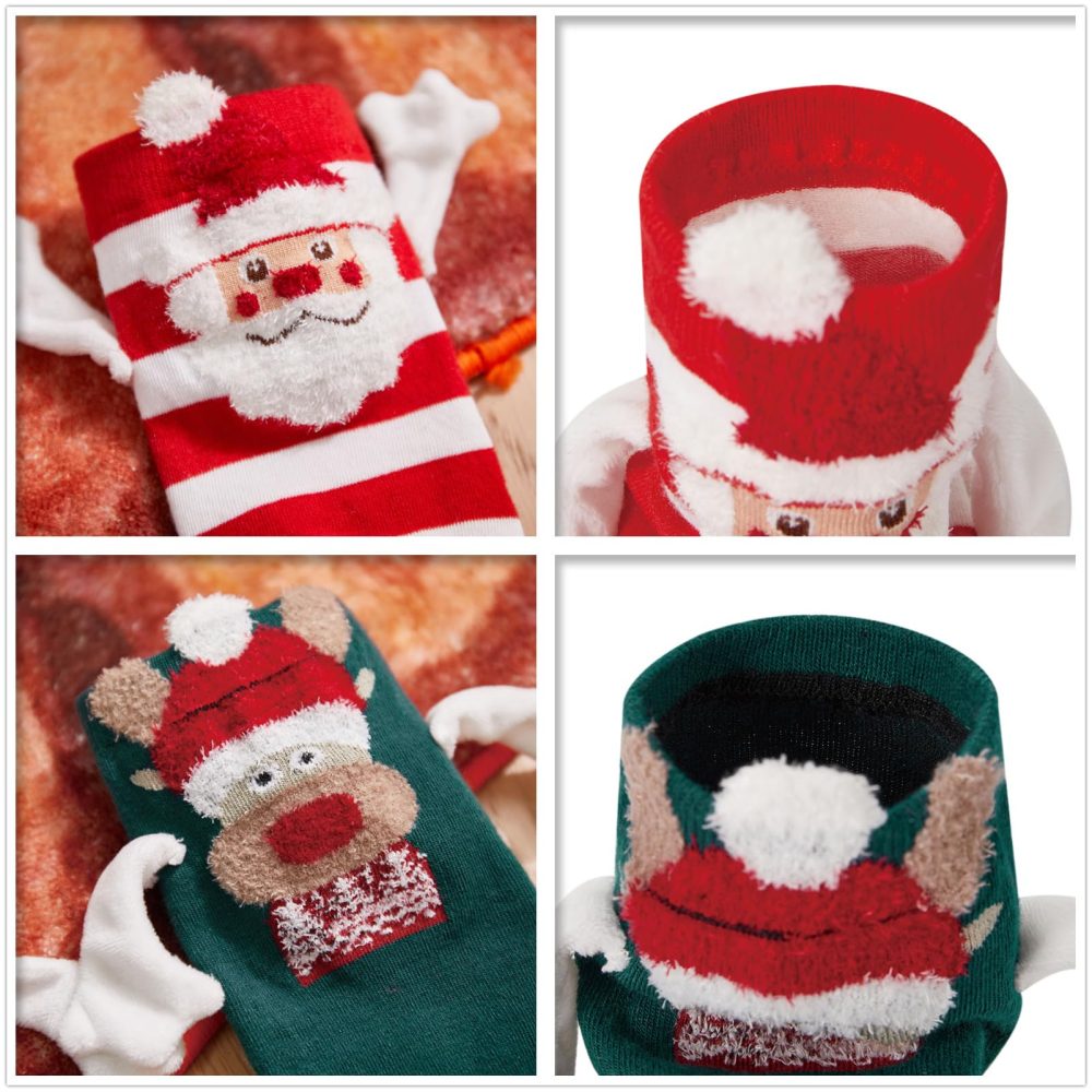 L&ieserram Funny Christmas Magnetic Socks Friends Hand in Hand Socks Couple Holding Hands Magnet Socks for Women Men Novelty Xmas Gifts One Size (Red + Green) - Image 3