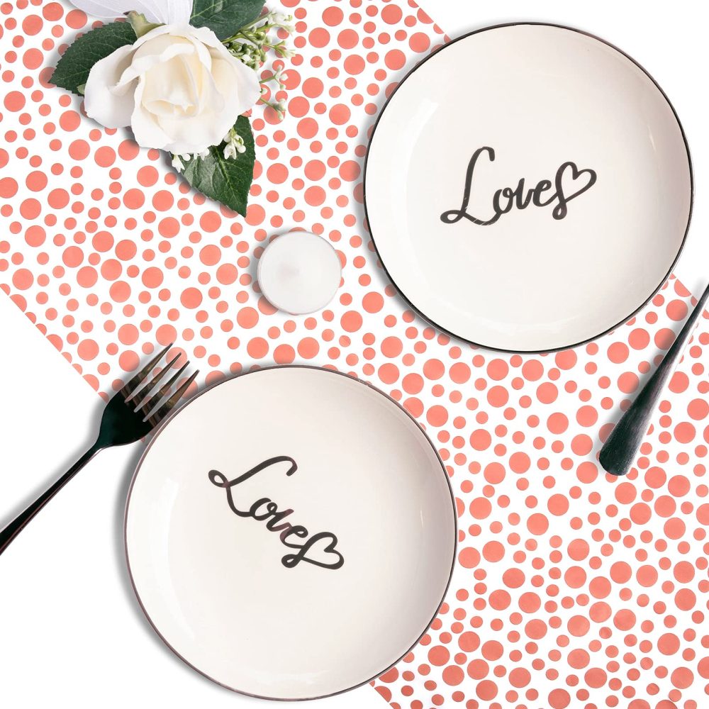 CHEPULA Disposable Tablecloths, [4 Pack] Table Cloth Plastic Waterproof, Rose Gold Dot Rectangular Table Cover for Parties Picnic Birthday, 137x274cm, White & Rose Gold - Image 5