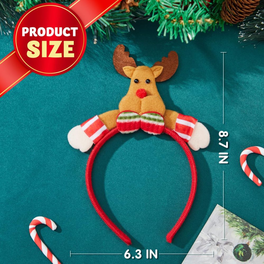 Pack of 12 Christmas Headbands with Assorted Design for Christmas Party Supplies and Party Favors (One Size Fits All) - Image 8
