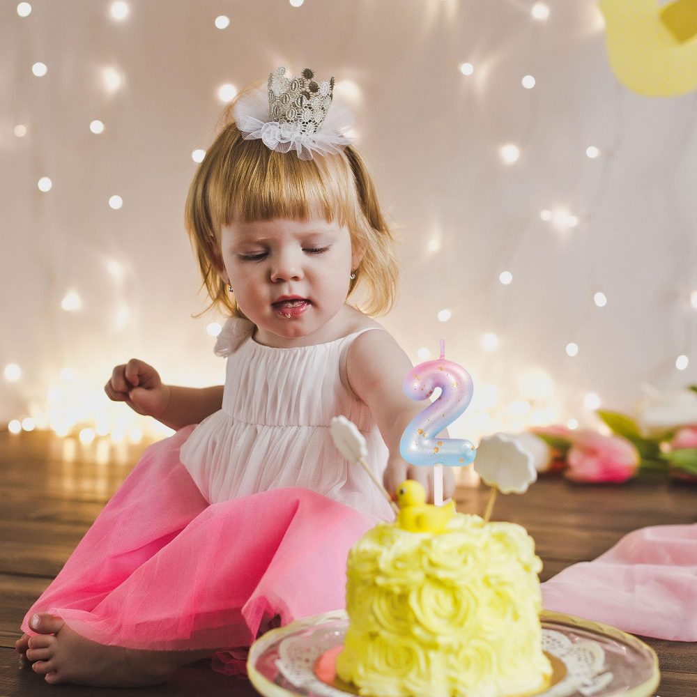Pink Blue 3 Candle 3rd Birthday Candles for Cake, Cute Number Candle 3 Happy Birthday Candles 3rd Birthday Cake Candles Cake Topper for Girls Birthday Wedding Anniversary Cake Decorations - Image 3