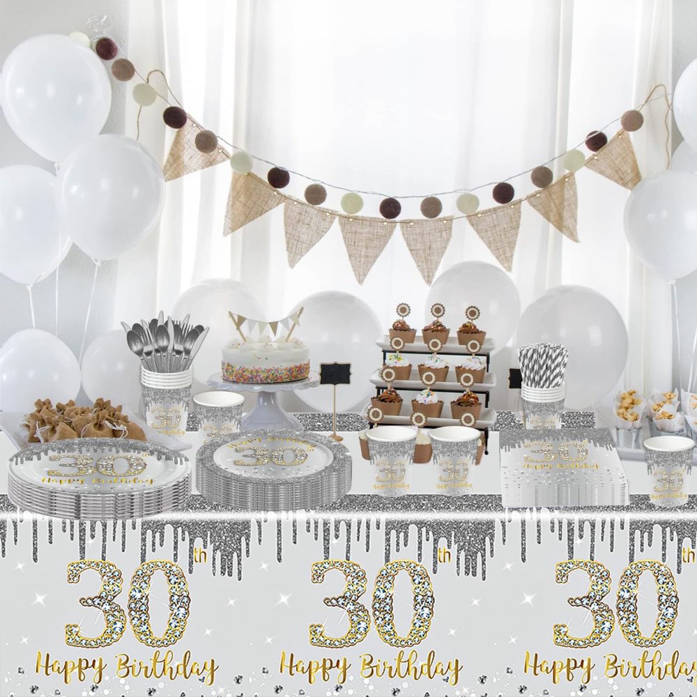 20Pcs 30th Birthday Silver Paper Napkins,30th Grey Silver Men Women Birthday Party Serviettes,Happy 30th Birthday Tableware Decoration for Women,Men,Him,Her 30th Birthday Gifts Party Supplies - Image 4
