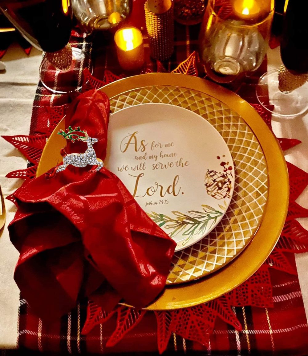 Christmas Napkin Rings Set of 6 Gold Metal Napkin Rings Holders for Holiday Christmas Dining Table Decoration Party Decor - Image 3