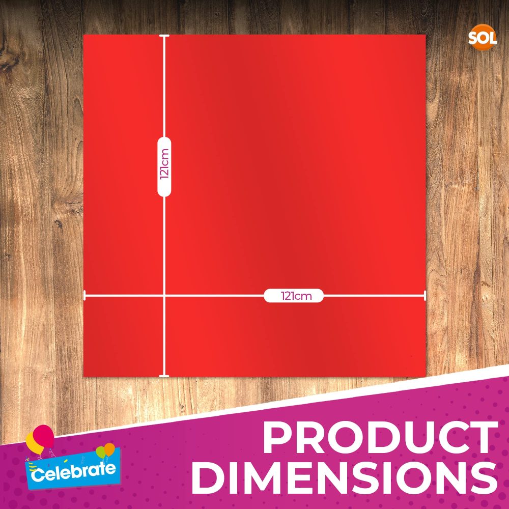 3pk Red Table Cover | 121 x 121cm Red Table Cloth Party Disposable | Red Plastic Table Cloth Party | Red Disposable Table Cloth Red Table Cloths Party Red Tablecloths | Red Cloth Red Tablecloth - Image 7