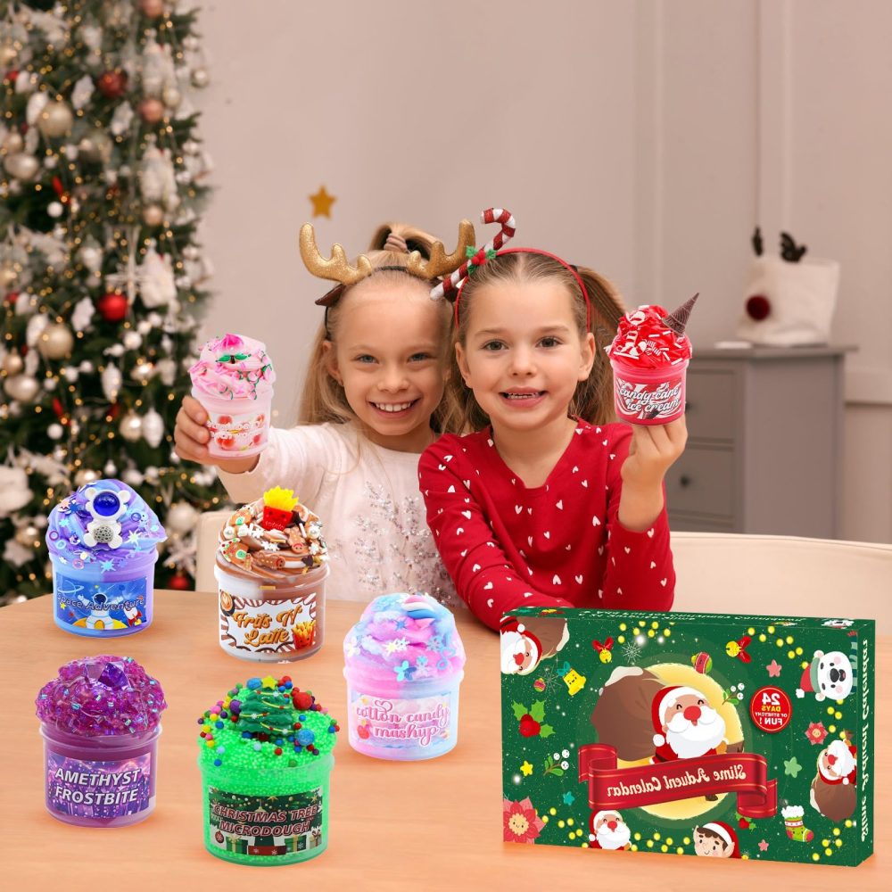 Slime Advent Calendar 2024 - Christmas Countdown Calendars 24 Days of Surprises with Different Texture Slime and Toys Kit Funny Gifts for Toddler Kids Teens Girls Boys 4 5 6 7 8 9 10 11 12 Year Old - Image 6