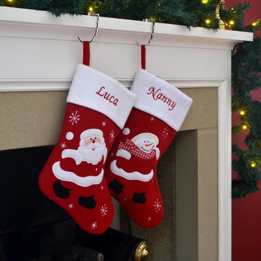 Always Personal Personalised Embroidered Red & White Classic Christmas Xmas Hanging Stockings - Santa or Snowman with Custom Name (Santa) - Image 5