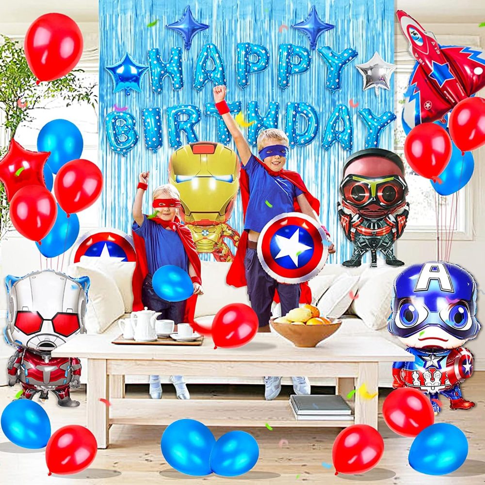 Direct Spech Ltd - 72 Pack Superhero Birthday Party Decorations Set with Balloons Arch, Superheroes Backdrop and Happy Birthday Banner Perfect for Boys Superheroes Themed Birthday Party - Image 7