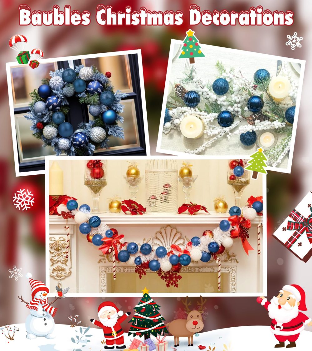 BLAZOR 36Pcs Christmas Balls Ornaments for Xmas Christmas Tree - Shatterproof Christmas Tree Decorations Large Hanging Ball for Holiday Wedding Party Decoration - Image 4