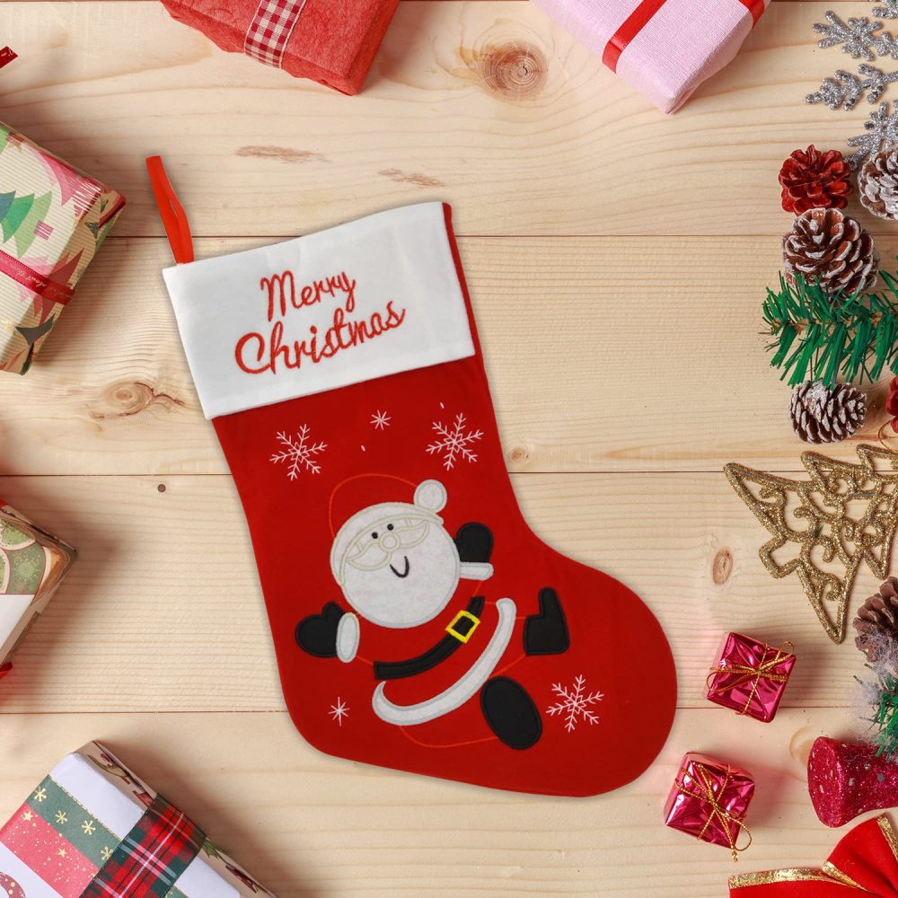 ALLY-MAGIC Christmas Stockings Large Xmas Stockings Christmas Ornament Candy Pouch Bag for Holiday Party Xmas Tree Decoration Y4-SDLPW (Santa Claus) - Image 5