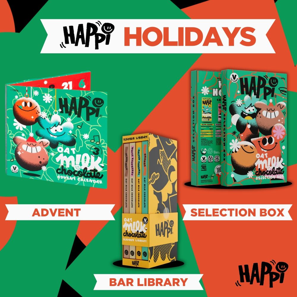 Happi 3 Flavour Christmas Vegan Advent Calendar 2024 Chocolate Made with Oat Milk - Vegan Chocolate Gluten Free Advent Calendar 2024 - Image 5