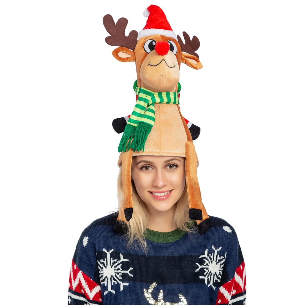 JOYIN Christmas Reindeer Hat Santa Riding a Reindeer for Cute and Festive Christmas Party Dress Up Celebrations, Decorations, Costume Accessories - Image 2