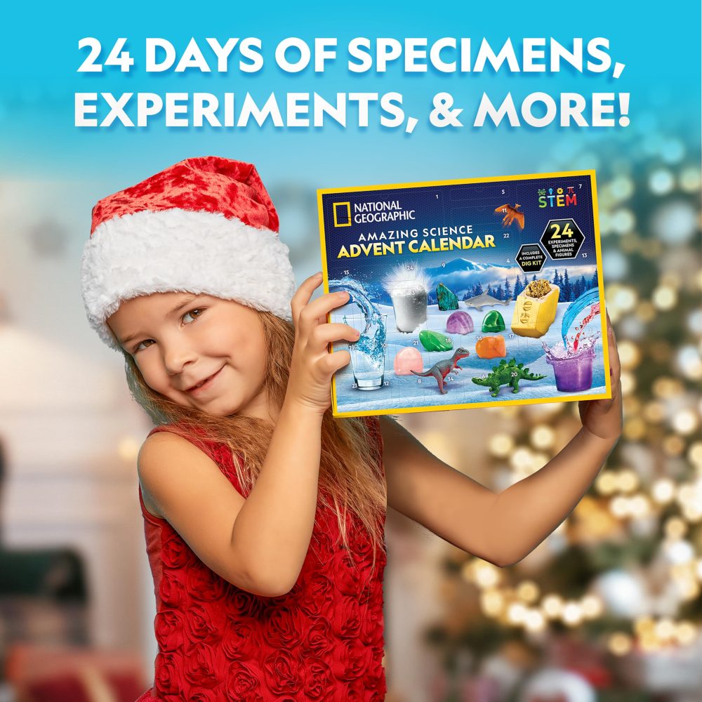 Blue Marble National Geographic Science Kit & Rock Collection Advent Calendar 2024 – Science Advent Calendar with 24 Days of Science Experiments, Gemstones & More for Kids, STEM Projects for Kids Ages - Image 5