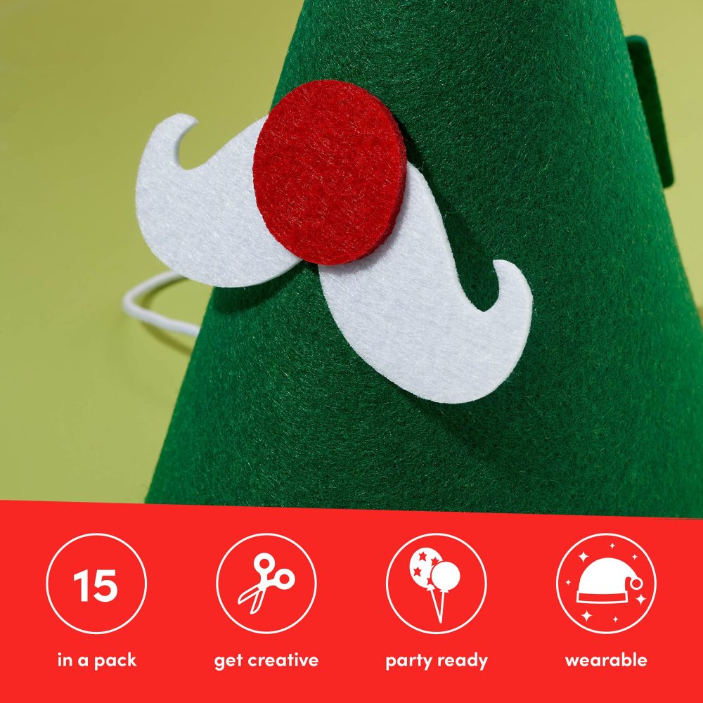 THE TWIDDLERS - 15 Christmas Hats For Parties, Christmas Crackers, Novelty Xmas Hat - Festive Photo Props for Xmas Parties, Assorted Christmas Designs for Kids & Adults - Christmas Props Funny Hats - Image 6