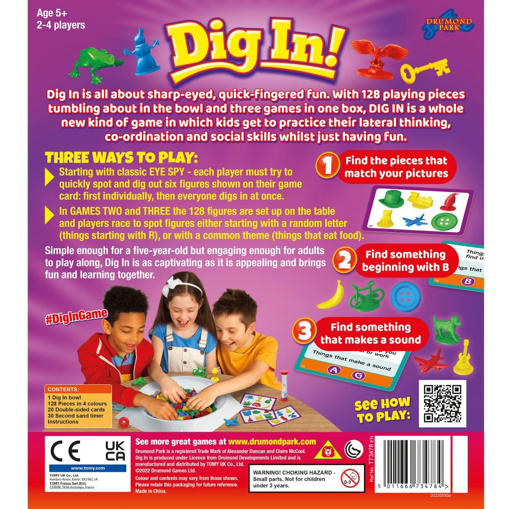 Drumond Park T73478 Dig In , Family Board Games for 2-4 Players, 3 in 1 Tabletop Games For Adults And Kids Suitable From 5+ Years - Image 2