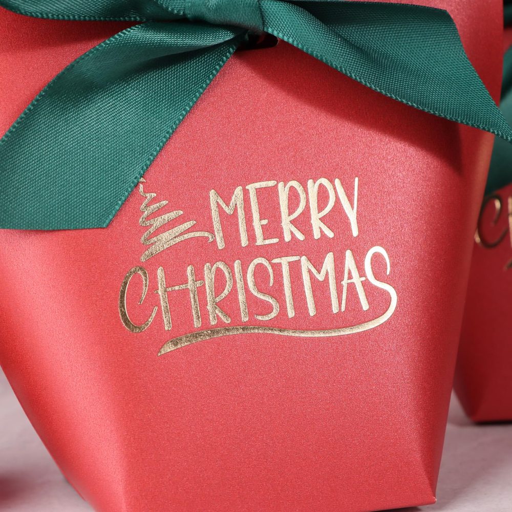 25pcs Christmas Small Gift Boxes Favour Boxes Xmas Sweet Boxes Empty Christmas Eve Party Treat Boxes with Ribbon - Image 3