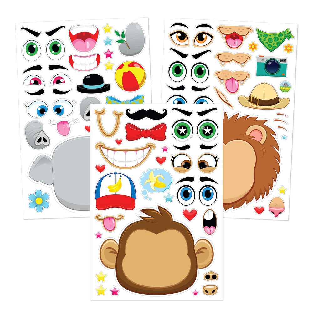 JOYIN 36 PCS Make-a-face Sticker Sheets, Make Your Own Animal Mix and Match Animals Sticker Sheets for Children, Sticker Faces for Kids, Stickers for Party Bags, Kids Party Favor Supplies - Image 8