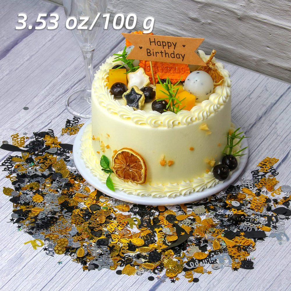 Giftota 70th Birthday Confetti (Gold Black) 30g, 70th Anniversary Confetti, 70th Number Confetti, 70th Birthday Anniversary Confetti Decoration Wedding Party Table Decorations - Image 5