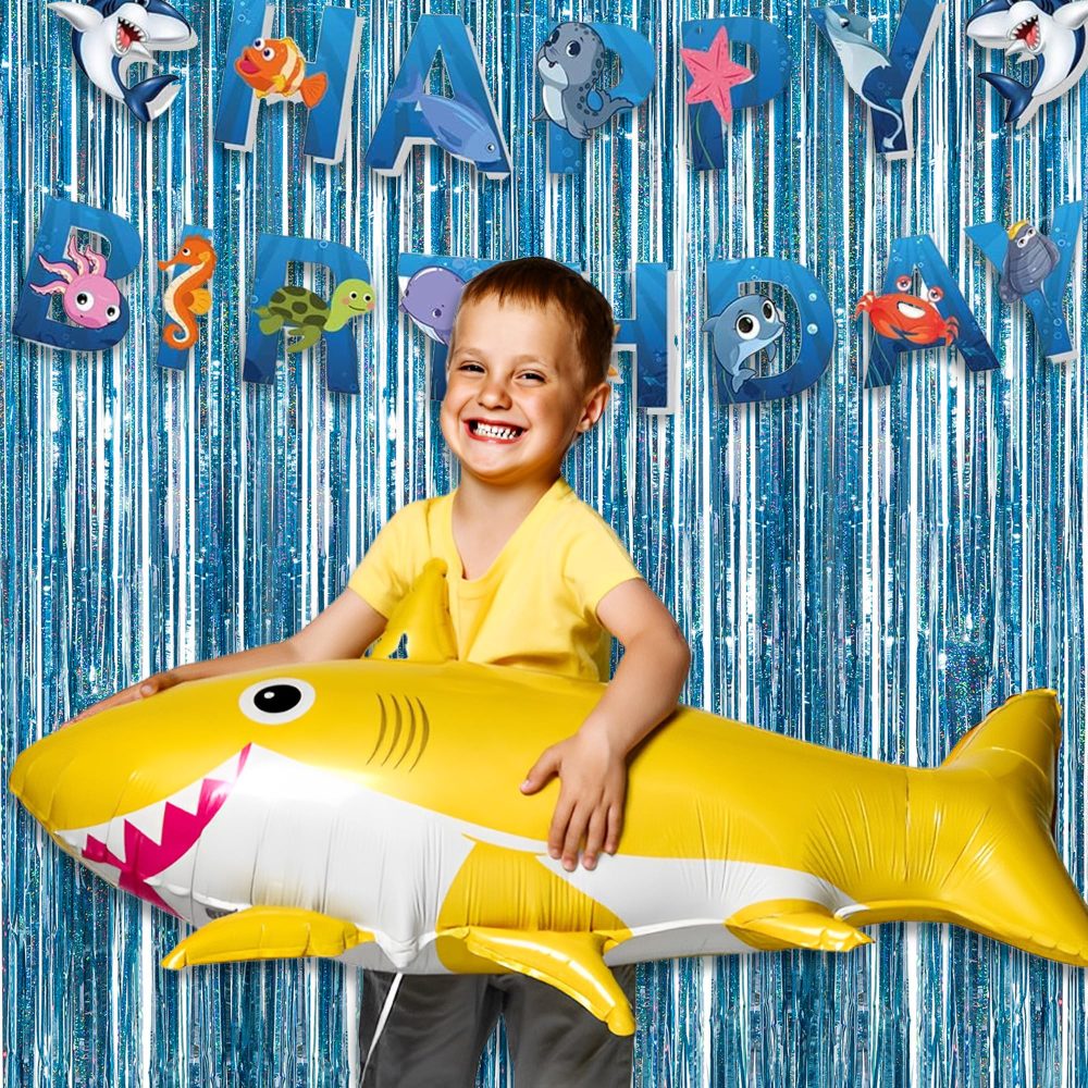 Blue Tinsel Curtain Party Backdrop - GREATRIL Foil Curtain Party Decor Photo Streamers Backdrop for Birthday/Baby Shower/Mermaid/Under The Sea/Ocean/Frozen Party Decorations - 1m x 2.5m - Pack of 2 - Image 8