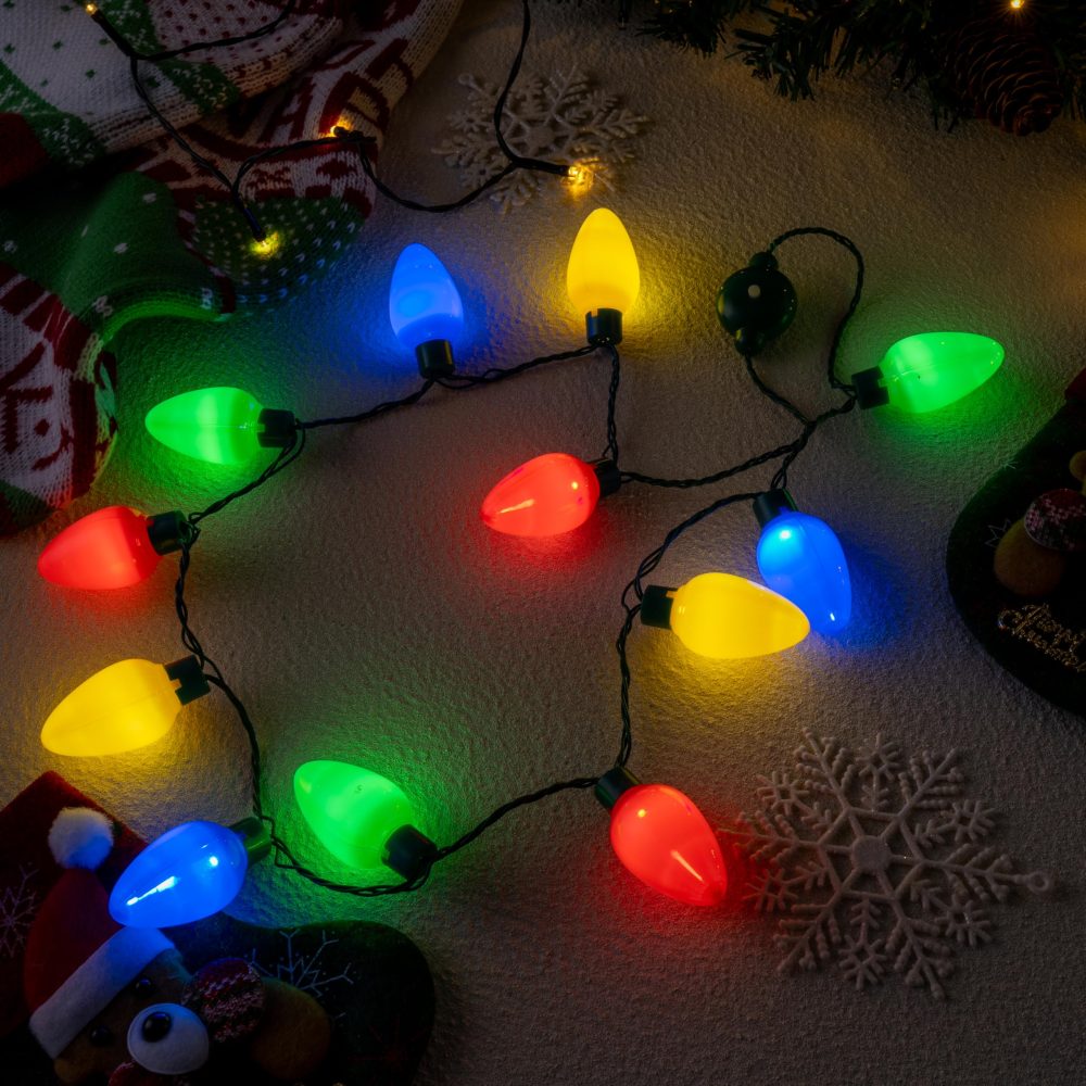 JOYIN 3 Pack Christmas LED Light Up Bulb Necklace Christmas Holiday Accessories Party Favors 12 LED Bulbs - Image 5