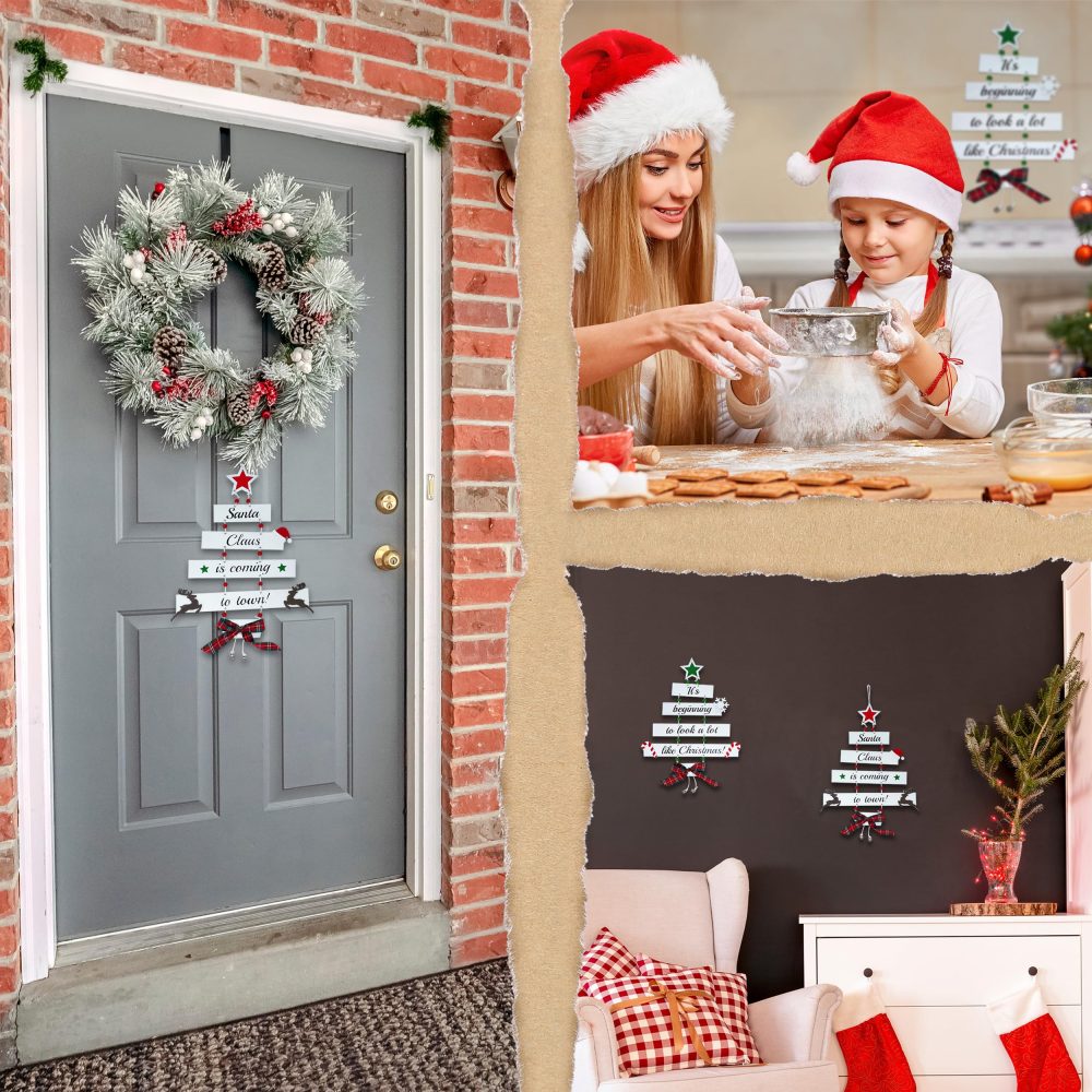 Premium Wooden Christmas Decorations - Large Hanging Christmas Decorations Indoor, Christmas Ornaments, Christmas Ceiling Decorations, Christmas Window Decorations, Christmas Room Decorations - Image 2
