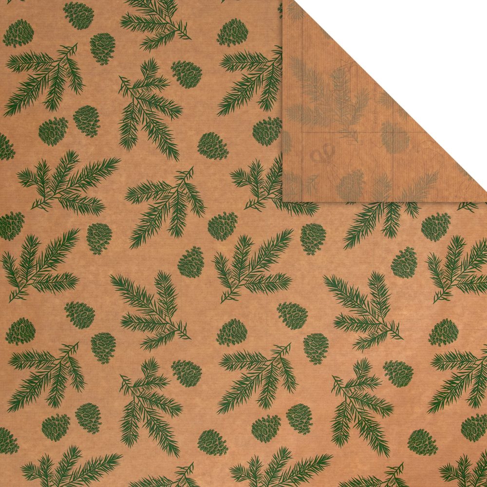Hallmark Christmas Wrapping Paper, Pack of 6 Brown Kraft Gift Wrap, 3M Each, 3 Festive Designs, Stars, Snowflakes, Trees - Image 4