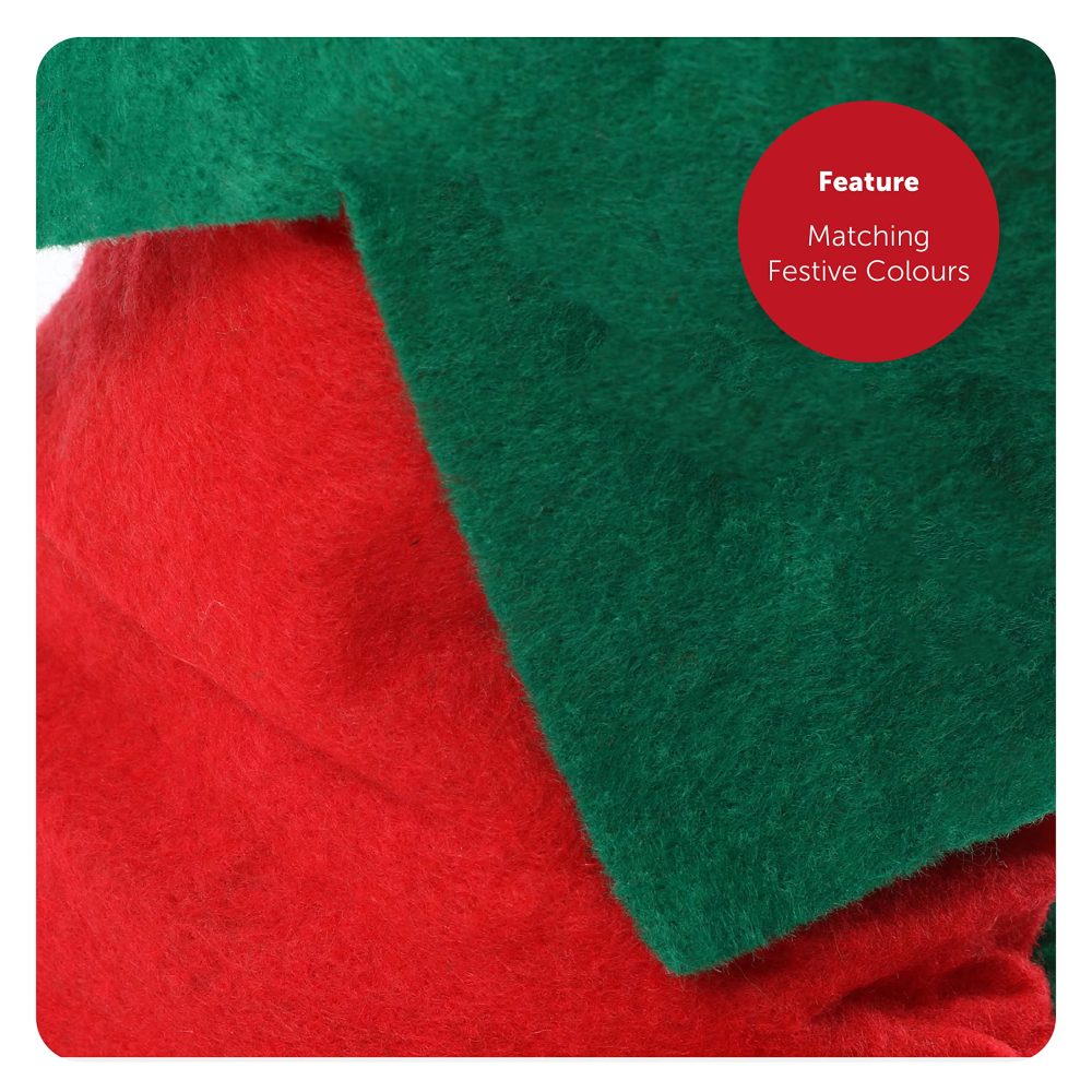 Adults Unisex Elf Costume - Adults Unisex Cheeky Elf Christmas Fancy Dress- Green Top + Red Trousers + Belt + Elf Hat With Ears + Deluxe Pom Pom Elf Shoes (Xx-Large | 22-24) - Image 6