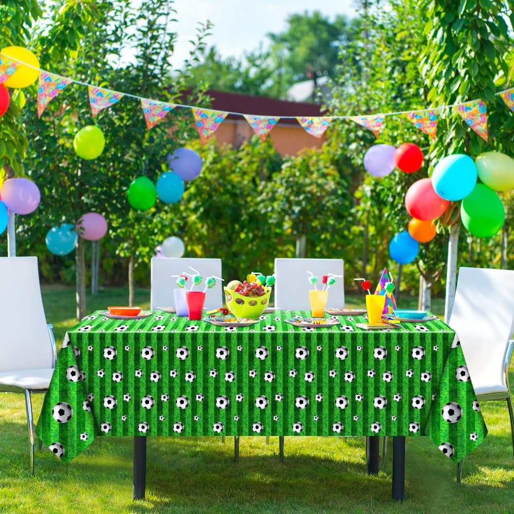 ASTARON 2 pcs Football Table Cloth 137 * 274cm, Soccer Ball Pattern Tablecloth Football Table Covers for Football Events Football Party Decorations for Boys Birthday Soccer Party Supplies - Image 4
