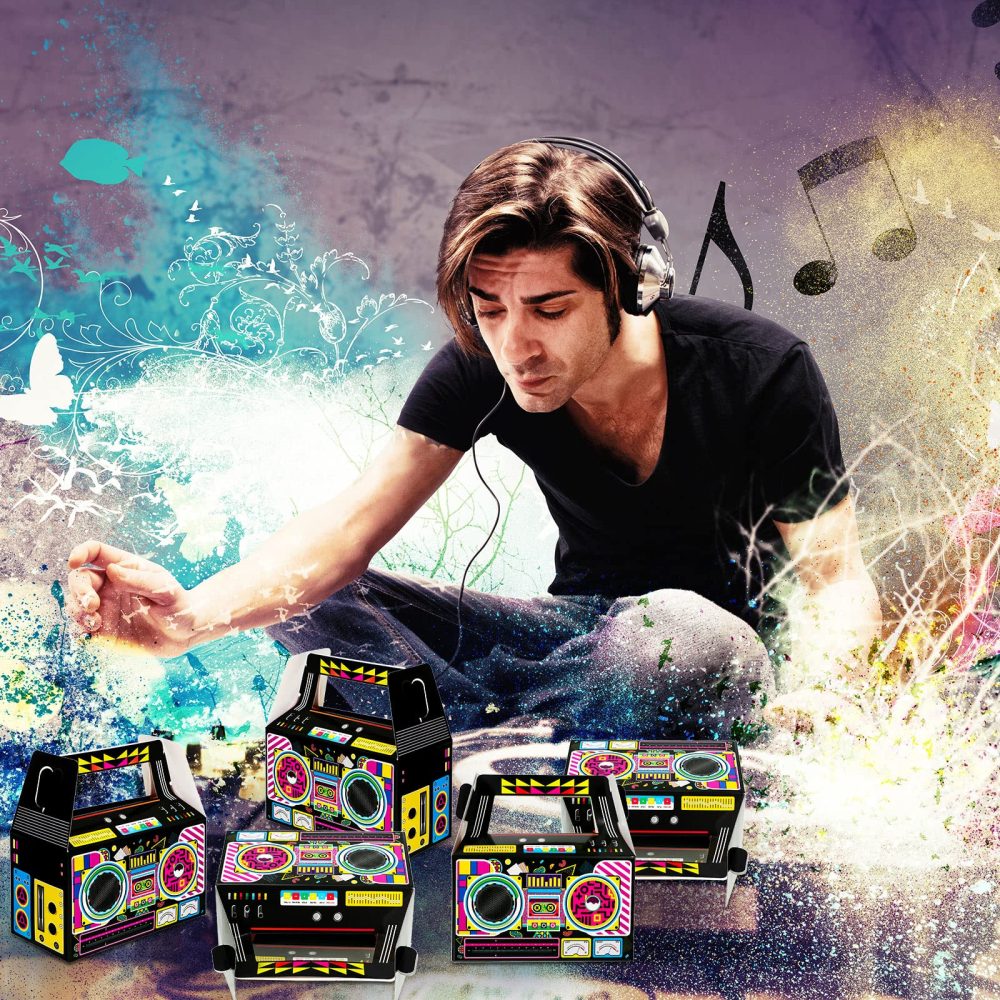 Zonon 24 Pcs 80s Party Favors Boxes 80s 90s Novelty Boom Box Party Decoration Gift Treat Goodie Candy for Party Favor Retro Radio Hip Hop Theme Table Centerpieces(New 80s) - Image 2