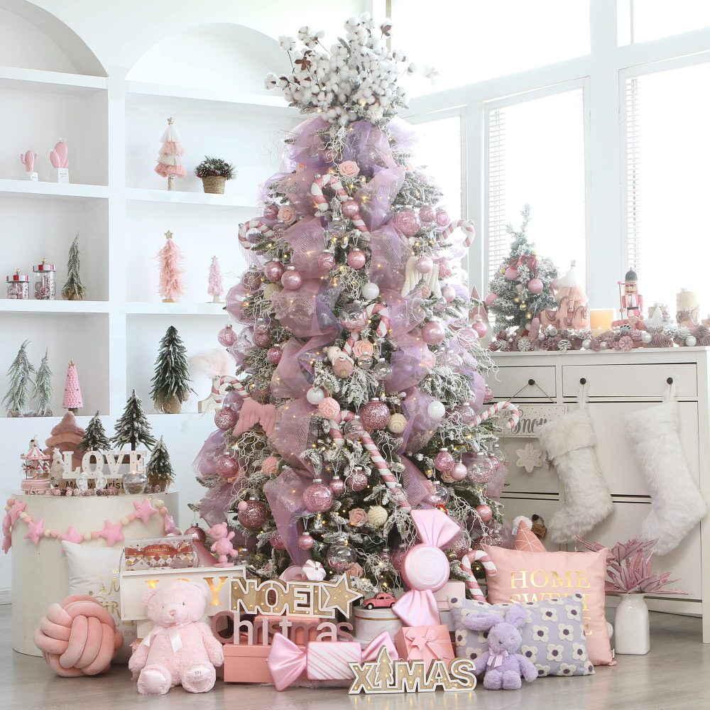 Sea Team 60mm/2.36" Shatterproof Clear Plastic Christmas Ball Ornaments Decorative Xmas Balls Baubles Set with Stuffed Delicate Decorations (30 Counts, Pink) - Image 5