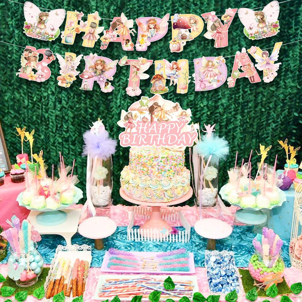 JeVenis Fairy Birthday Party Decoration Fairy Balloon Fairy Birthday Banner Fairy Woodland Mushroom Birthday Party Supplies Favors - Image 5