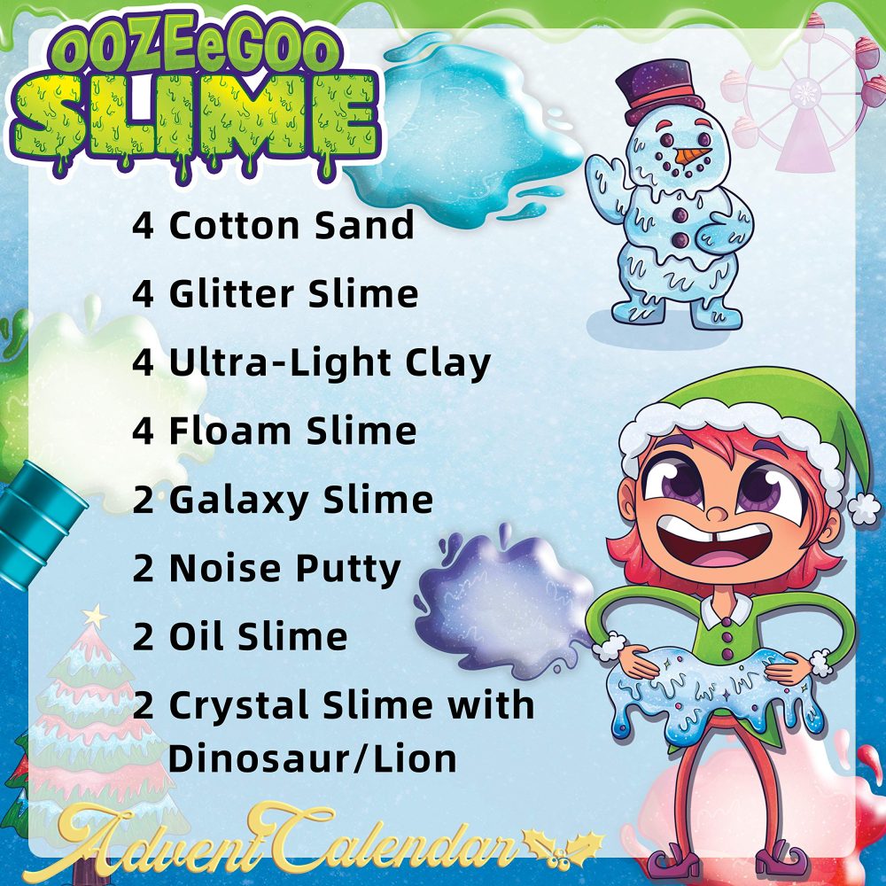 JOYIN 2024 Christmas Advent Calendar with DIY Slime 24 Days Countdown Advent Calendar with Slime Egg, Cotton Sand, Ultra Light Clay and Accessories for Kids Party Favors Gift - Image 5