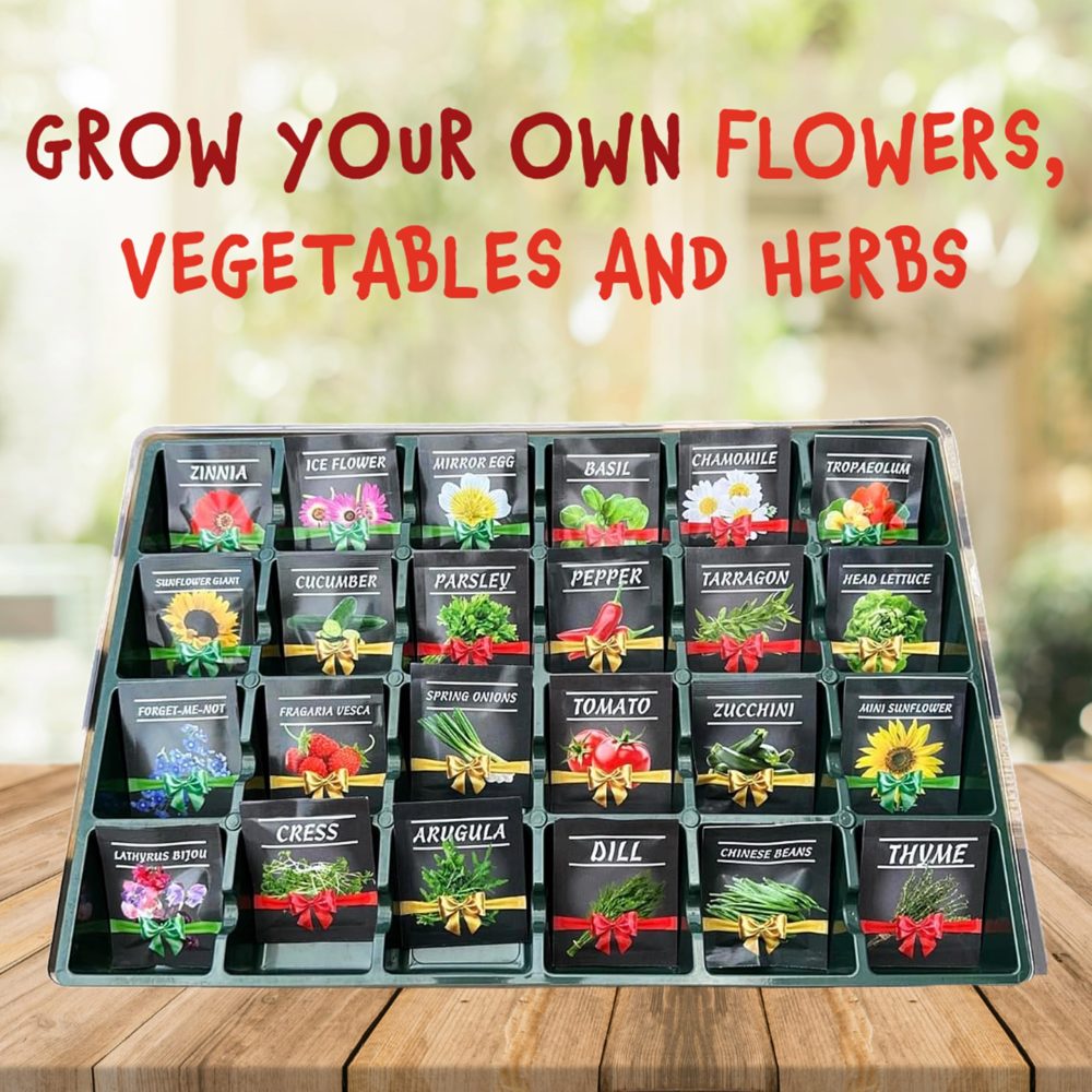 Seeds Advent Calendar 2024 for Garden Gifts - 24 Days Christmas Countdown Advent Calendar with Flower, Vegetable, Herbs Seeds & Greenhouse Grow Kit Birthday Gifts. - Image 5