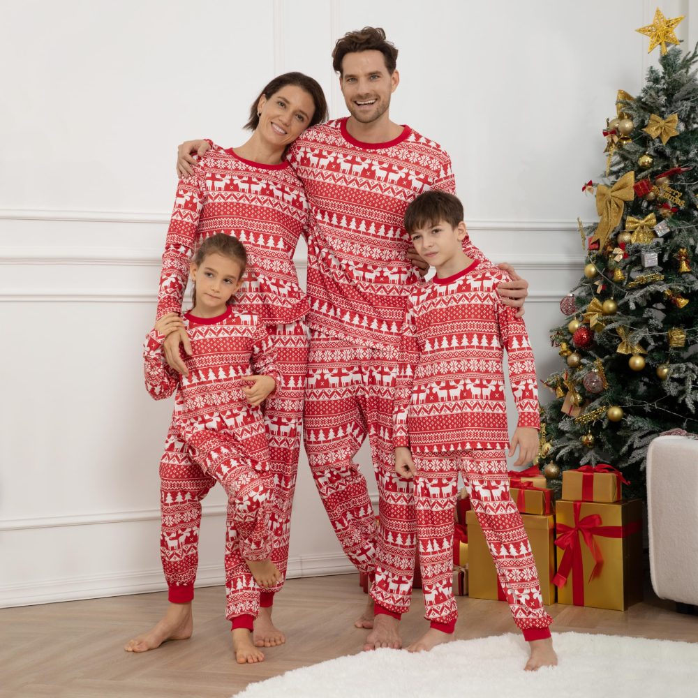 Menore Christmas Pajamas For Family, Matching Family Pajamas Set, Christmas Sleepwear Long Sleeve, Reindeer Pajamas Set, PJs Xmas Festival Nightwear Adults Kids N01 Mom M - Image 6