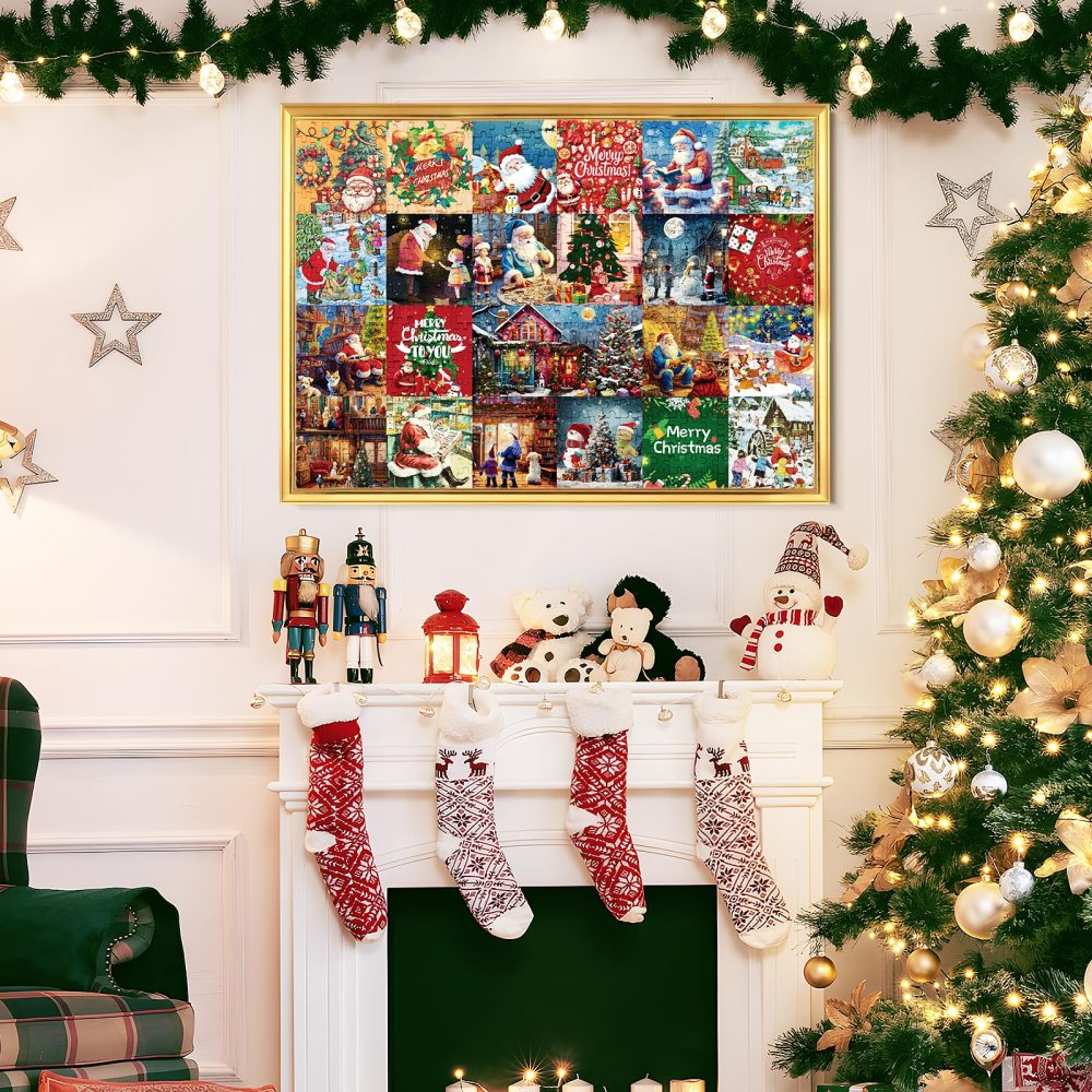 Advent Calendar 2024 Christmas Jigsaw Puzzles,1008 Pieces Jigsaw Puzzle 24 Days Christmas Countdown Advent Calendar Puzzle, Family Game Xmas Holiday Puzzles Gift Decorations for Kids Adults Women Men - Image 3