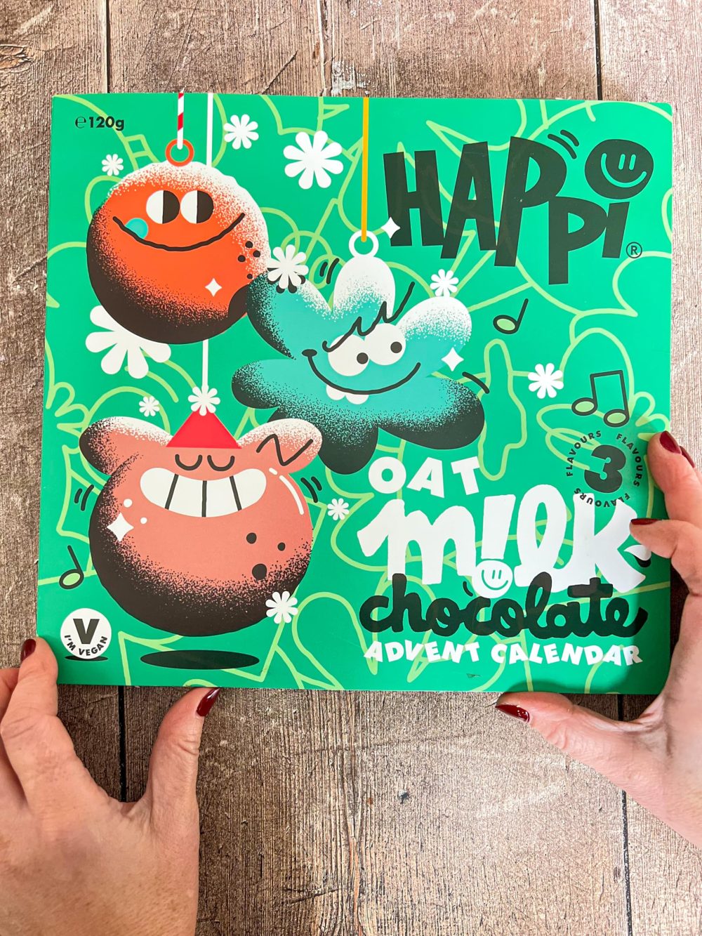 Happi 3 Flavour Christmas Vegan Advent Calendar 2024 Chocolate Made with Oat Milk - Vegan Chocolate Gluten Free Advent Calendar 2024 - Image 3