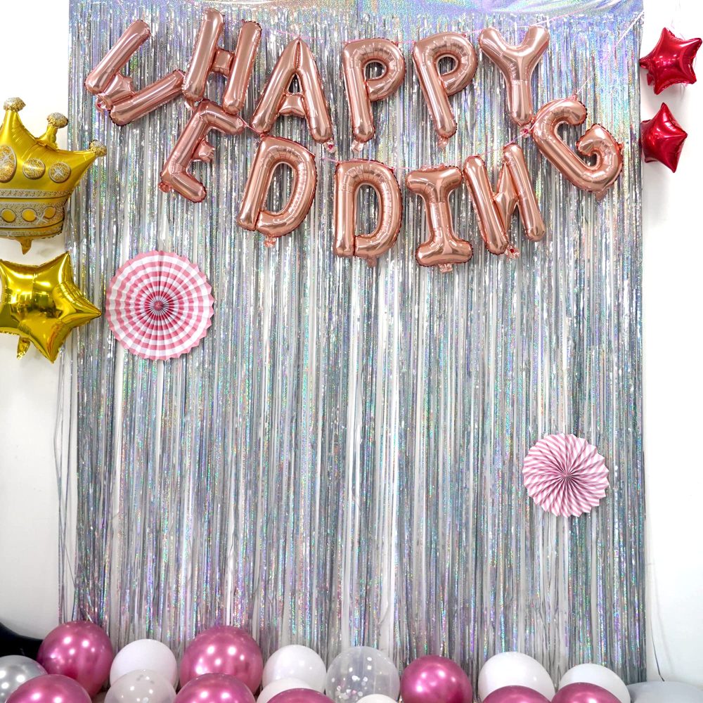 Silver Foil Fringe Tinsel Backdrop Glitter - GREATRIL Party Streamers Backdrop Curtains for Birthday/Prom/New Year/Bachelorette Party/Christmas/Disco Dancing Ball Decorations - Pack of 2 - Image 3