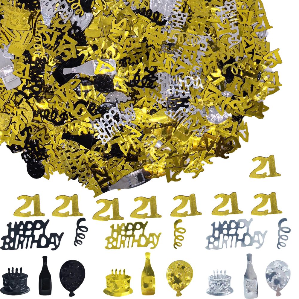 45g Gold 21st Birthday Confetti Metallic Glitz Table Scatter Sprinkles Age Bday Party Decorations
