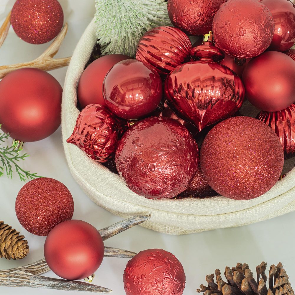 Red Christmas Baubles 80mm Christmas Tree Decoration Ornaments 18pcs Shatterproof Balls for Xmas Hanging Decorations Festival Holiday Decor - Image 7
